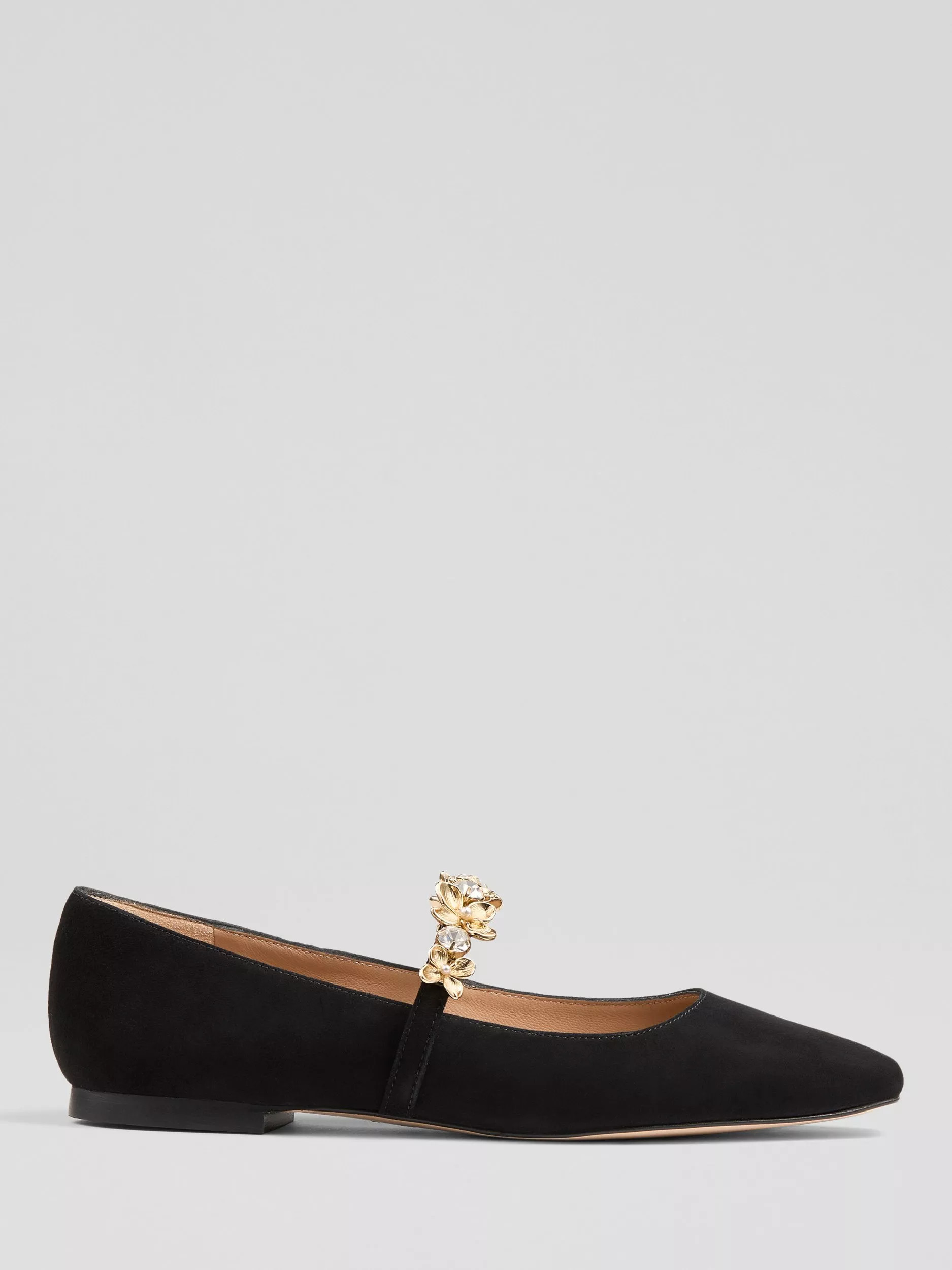 L.K.Bennett Amber Suede Flat Shoes | John Lewis (UK)
