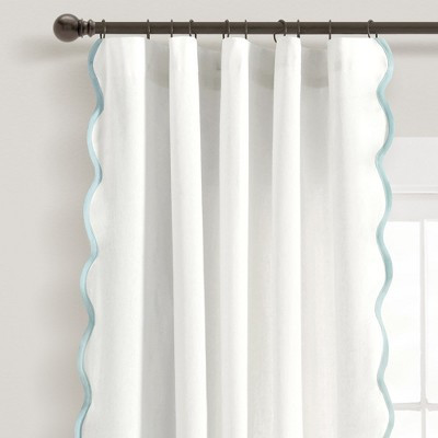 Lush Decor Coastal Chic Scallop Edge Window Curtain Panels Blue/White 52X84 Set | Target