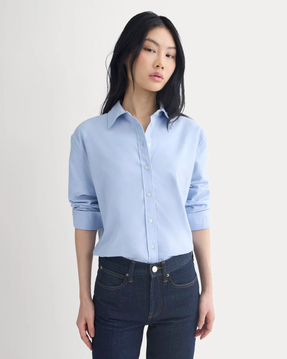Everlane Everyday Oxford Shirt In Light Blue, Size XXS, Cotton | Everlane