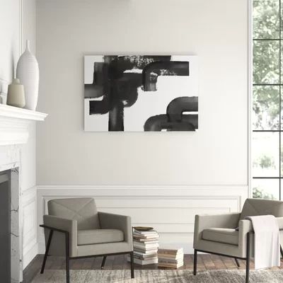 Concentric Corners I - Painting on Canvas Bobby Berk Home Size: 36" H x 54" W x 1.5" D | Wayfair North America