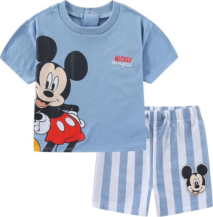 Disney Mickey Mouse Baby Boys Short Sleeve T-Shirt and Shorts Set for Infant | Amazon (US)