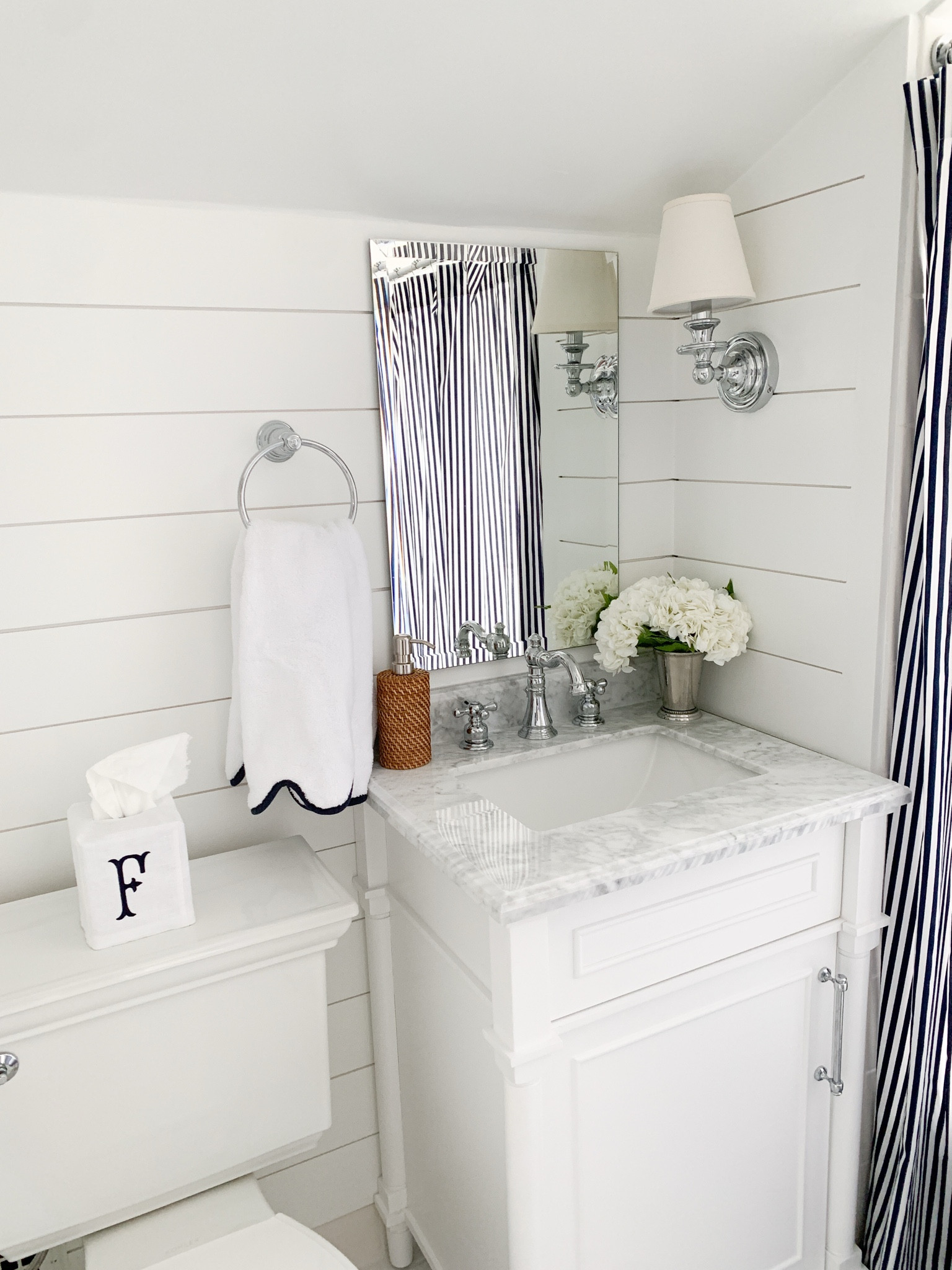 Navy scallop hand towels!

#LTKHome #LTKFindsUnder50