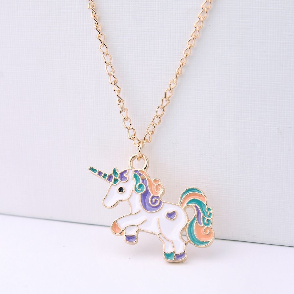 Doingart Unicorn Necklace Rainbow Charms Jewelry Chain for Female Girls, Gift for Valentines Day ... | Walmart (US)