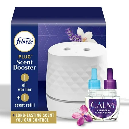 Febreze Plug Scent Booster, Air Freshener, Scented Oil Diffuser, Downy Calm, Starter Kit + 1 Refill | Walmart (US)