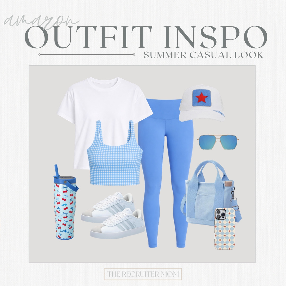 Loving these bright blue athleisure outfit...cute now and layered later for a subtle Americana pop 

 

#LTKSeasonal #LTKOver40 #LTKMidsize