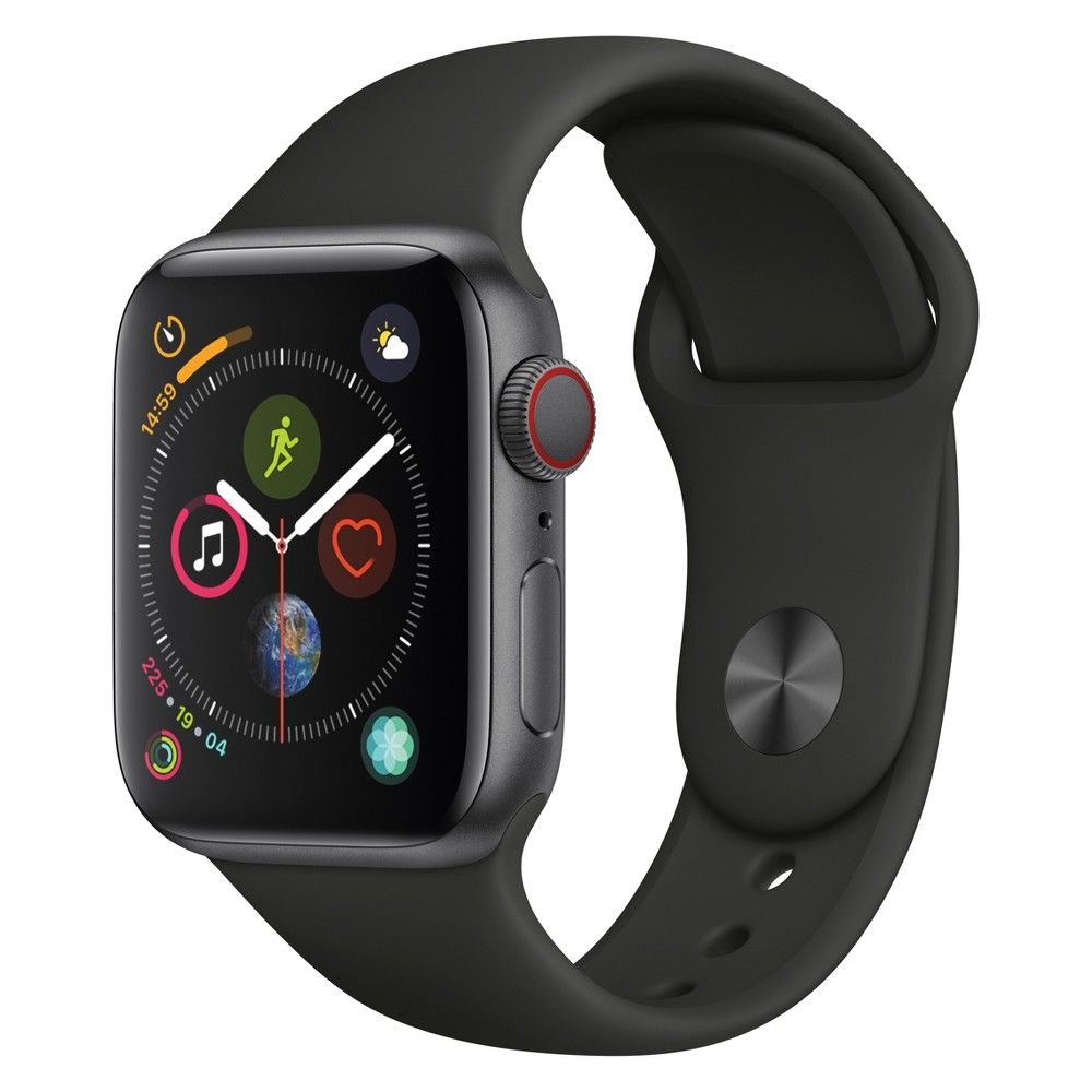 Apple Watch Series 4 GPS & Cellular 40mm Space Gray Aluminum Case with Sport Band - Black | Target