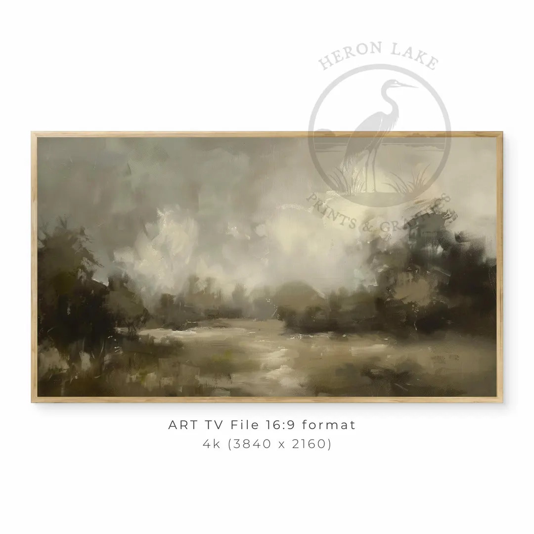 Vintage Green Forest Landscape Painting for Samsung Frame TV (Instant Download) | Etsy (US)