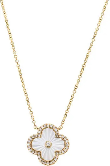 BY ADINA EDEN Diamond Pave Outline Colored Stone Pendant Necklace 14K | Nordstrom | Nordstrom