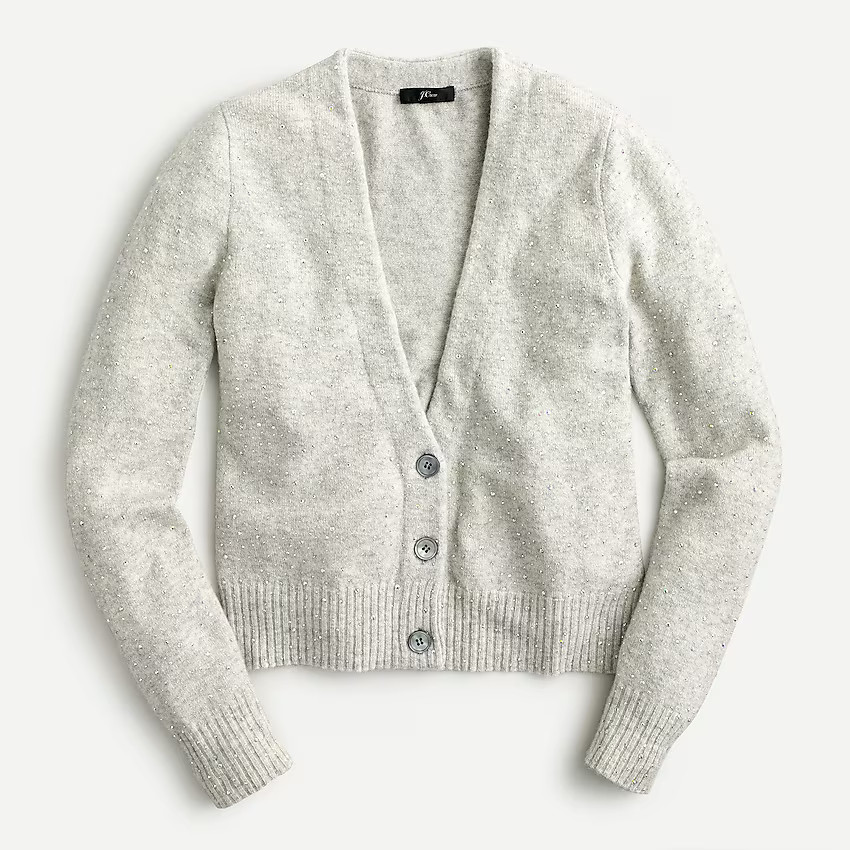 V-neck sparkle cardigan sweater in supersoft yarn | J. Crew US
