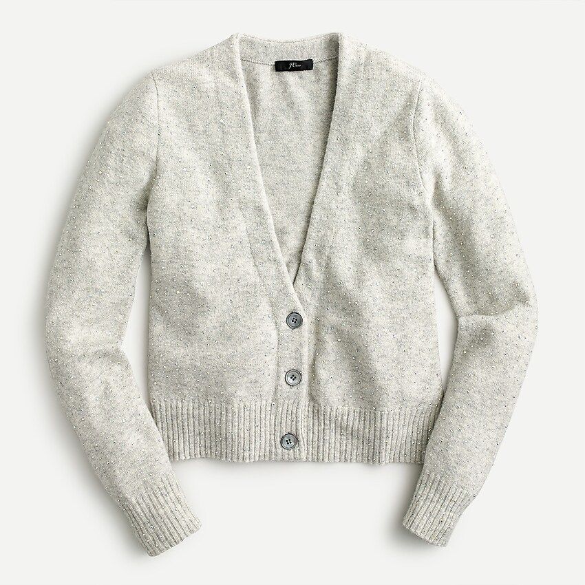 V-neck sparkle cardigan sweater in supersoft yarn | J.Crew US