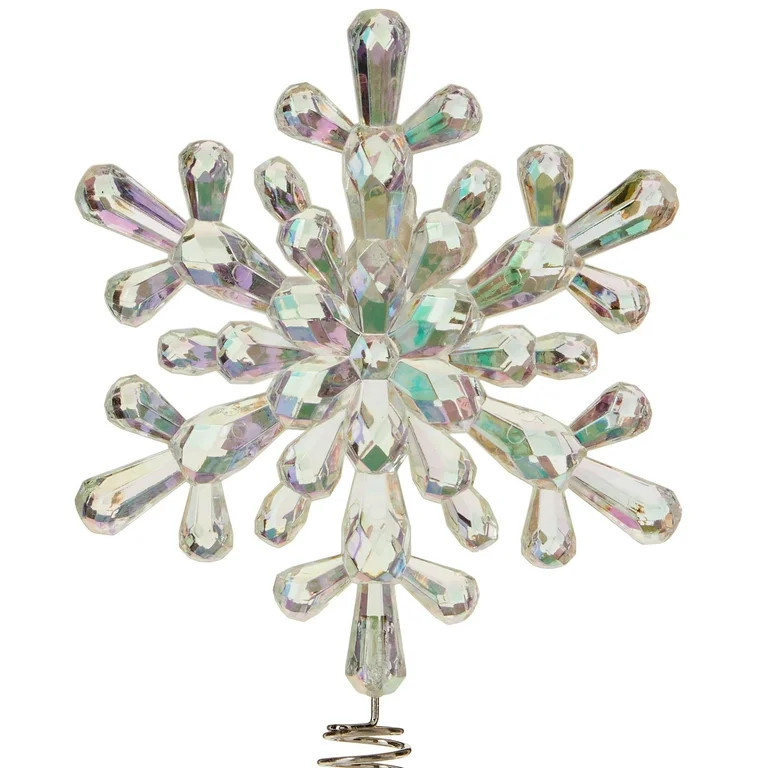 Clear Acrylic Snowflake Mini Christmas Tree Topper, 6", by Holiday Time | Walmart (US)