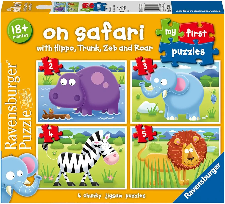 Ravensburger My First Puzzle: On Safari (2: 3: 4 & 5 Piece) Jigsaw Puzzle for Kids - Every Piece ... | Amazon (US)