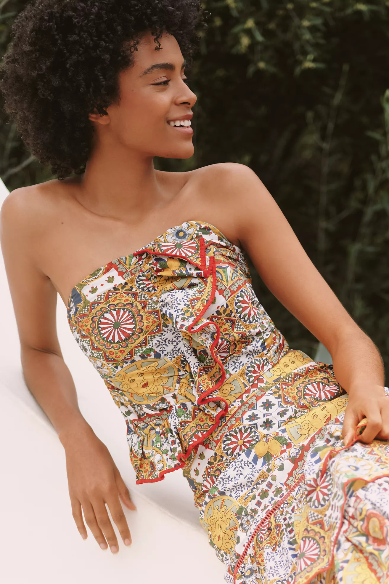 Ro's Garden Hidalgo Strapless Ruffled Top | Anthropologie (US)