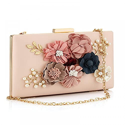 Gets PU Leather Purses and Handbags for Women Floral Beaded Clutch Purse for Wedding Clear Crossb... | Amazon (US)