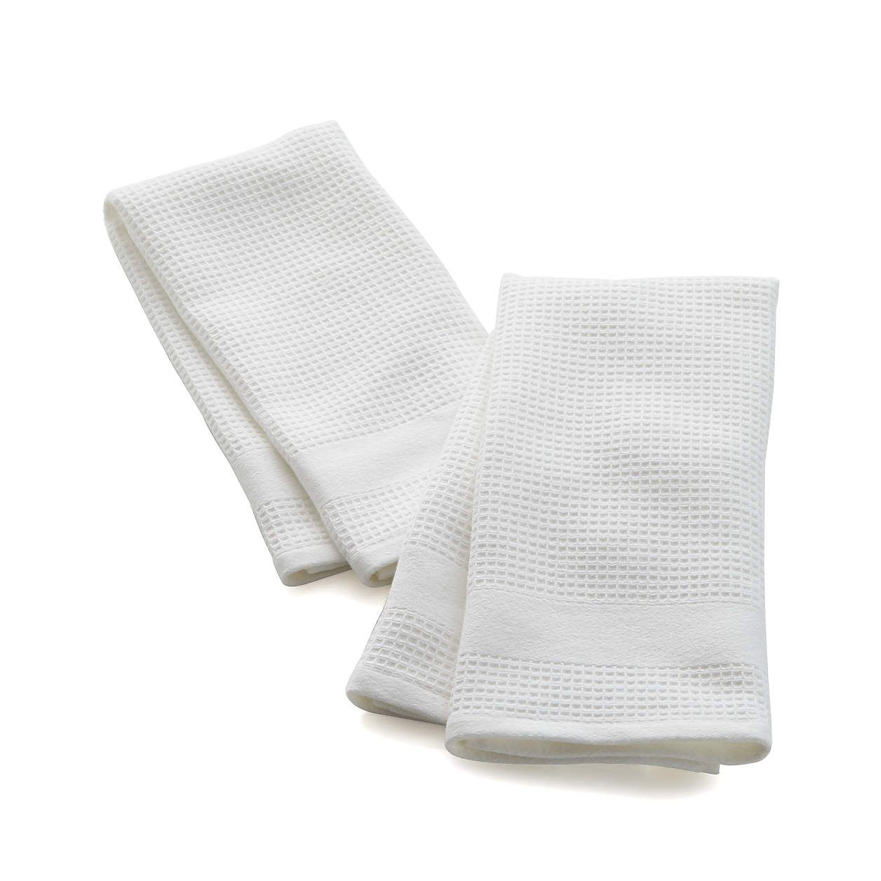Waffle-Terry White Dish Towels, Set of 2 + Reviews | Crate and Barrel | Crate & Barrel