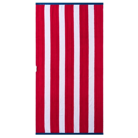 Better Homes & Gardens Cabana Stripe Oversized Beach Towel, 72" x 38", Red | Walmart (US)