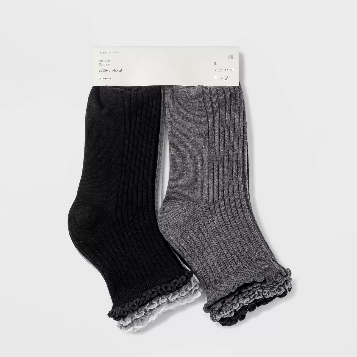 Women's Lettuce Edge 6pk Ankle Socks - A New Day™ 4-10 | Target