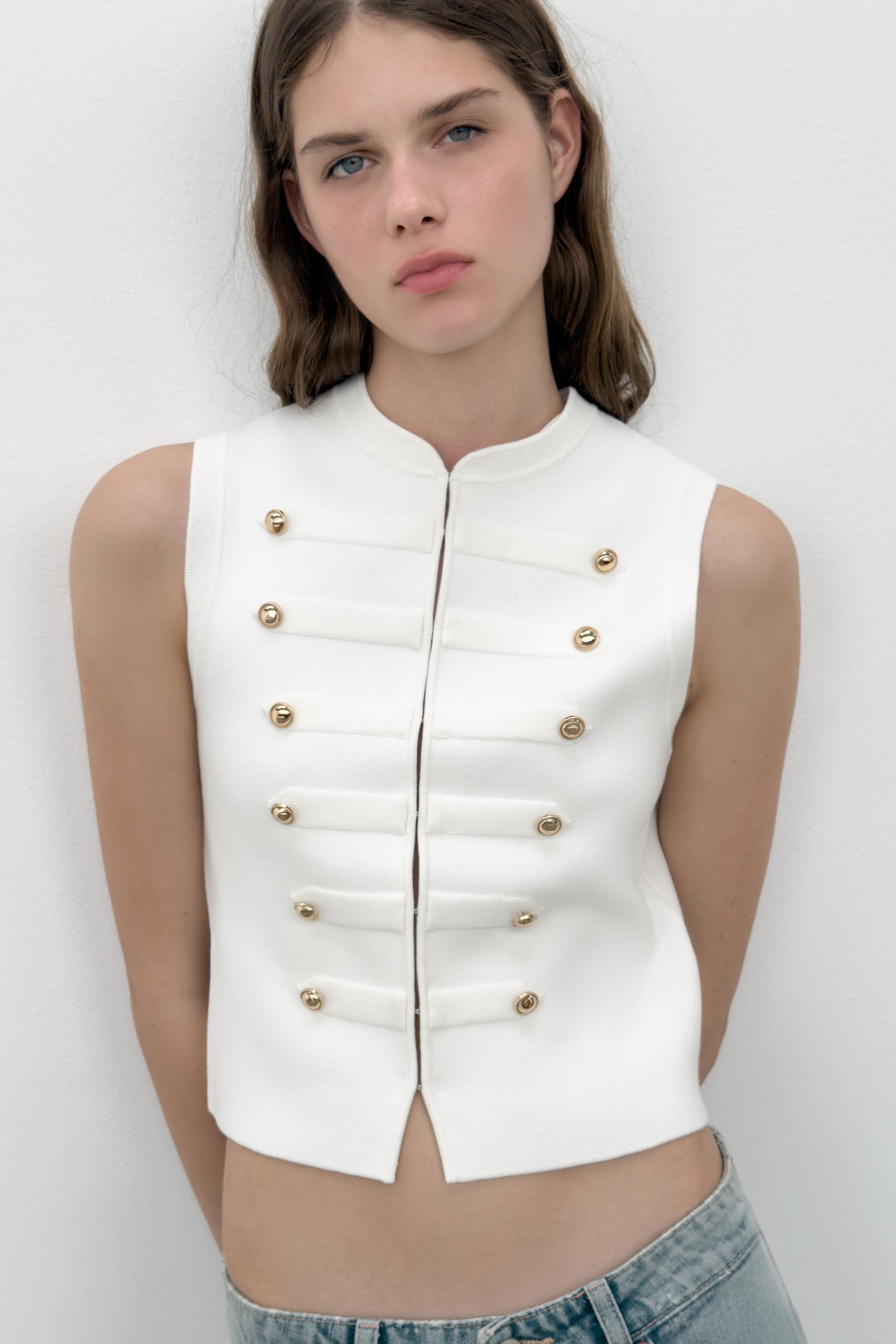 BUTTON VEST TOP | Zara US