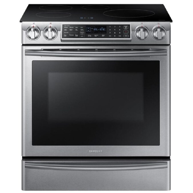 Samsung Virtual Flame 30-in 4 Elements Self-cleaning and Steam Cleaning Multi-fan Slide-in Induct... | Lowe's