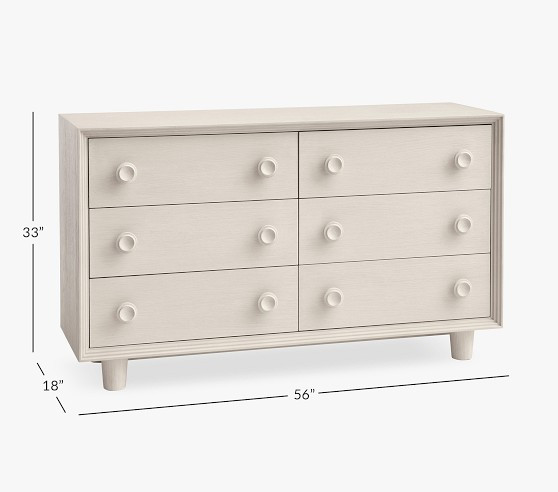 west elm x pbk Vivienne 6-Drawer Nursery Dresser (56w x 18d") | Pottery Barn Kids