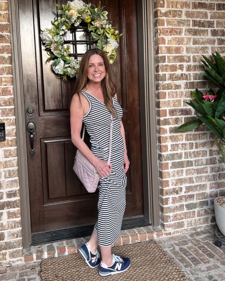 Cute and easy spring/summer outfit! Dress is from Target, bag is Vera Bradley (this color is sold out but will link other cute colors) and my comfy sneakers from New Balance

#midlifestyle #outfitinspo #casualstyle #targetfinds #petitefashion

#LTKFind #LTKstyletip #LTKunder100