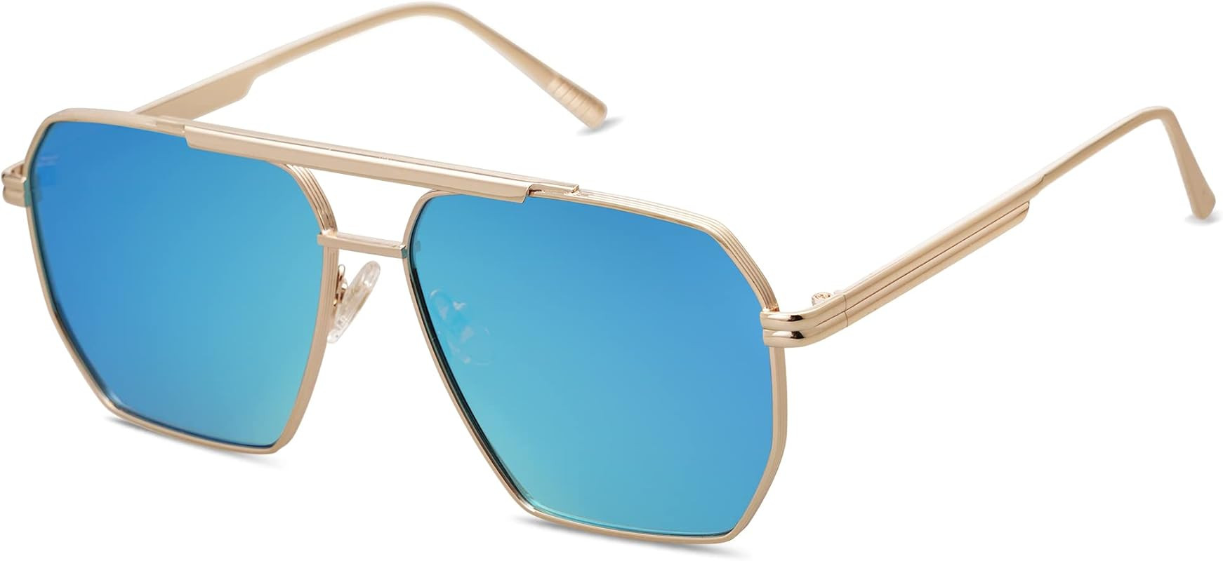 Retro Oversized Square Polarized Sunglasses for Women and Men Vintage Shades UV400 Classic Large Met | Amazon (US)