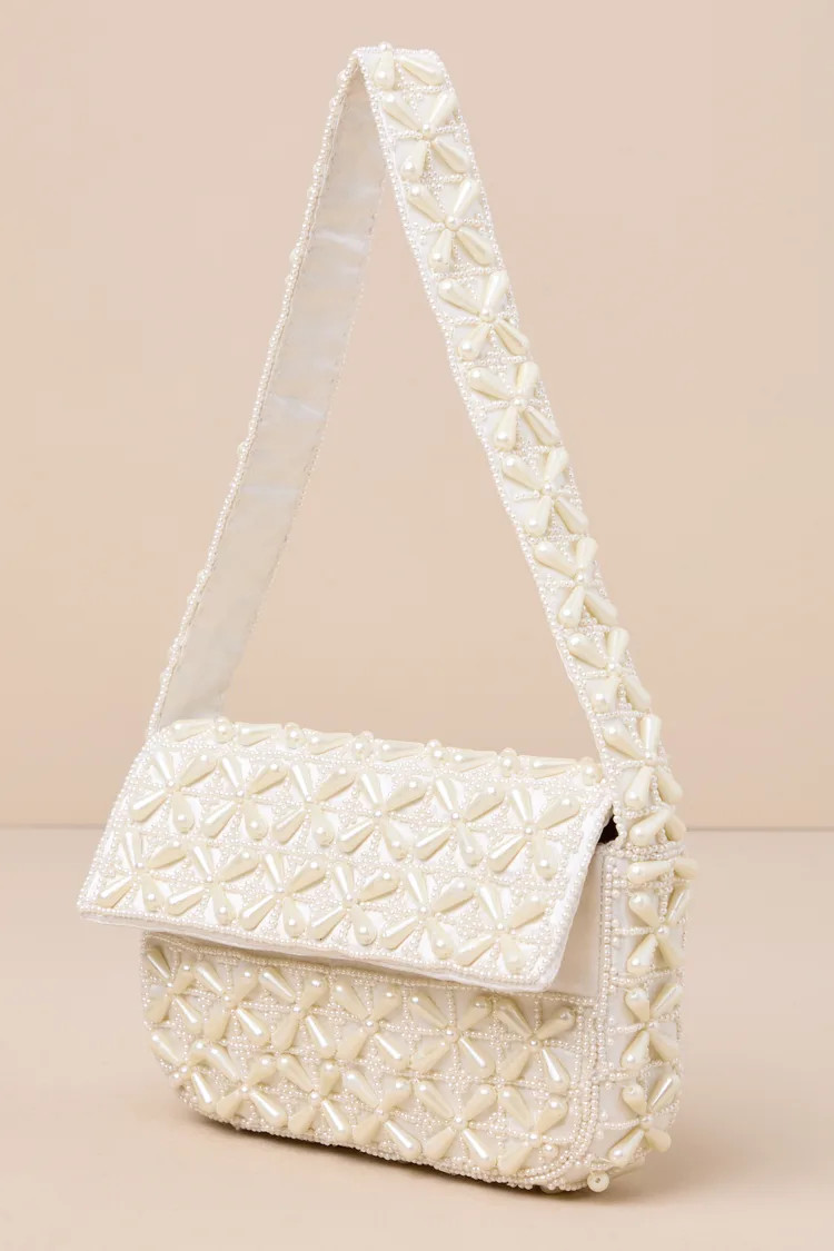 Luxe Perception Ivory Pearl Beaded Mini Shoulder Bag | Lulus