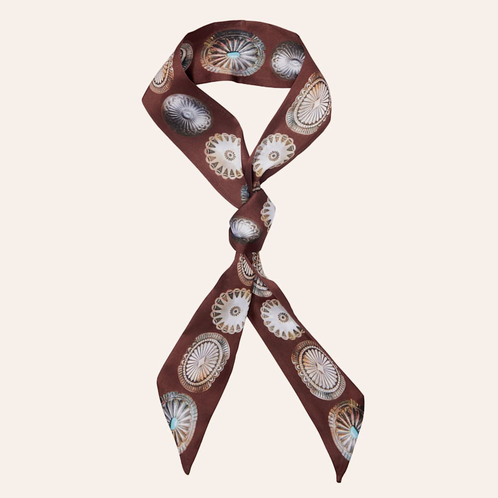 Fringe Scarves Brown Big Concho Twilly Scarf | Cavender's