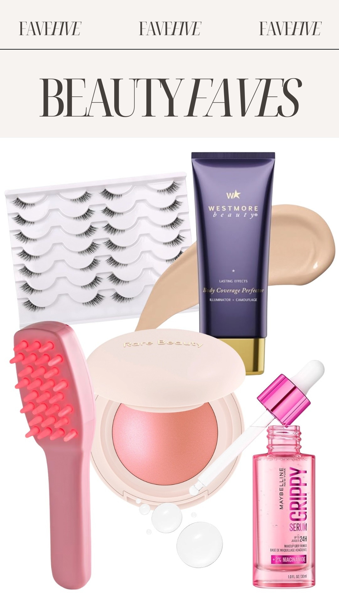 Beauty Fave Five feat. Amazon, Westmore Beauty, @ulta, @Sephora, Rare Beauty, Maybelline, @skingymco 

#LTKBeauty #LTKgrwm