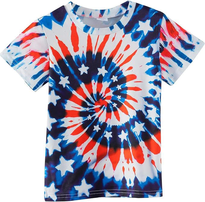 Boys Girls 4th of July T-Shirt American Flag Tees Kids Toddler Short Sleeve Tee Shirts 4-10 Years | Amazon (US)