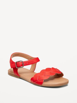 Faux-Leather Braided Sandals for Girls | Old Navy (US)