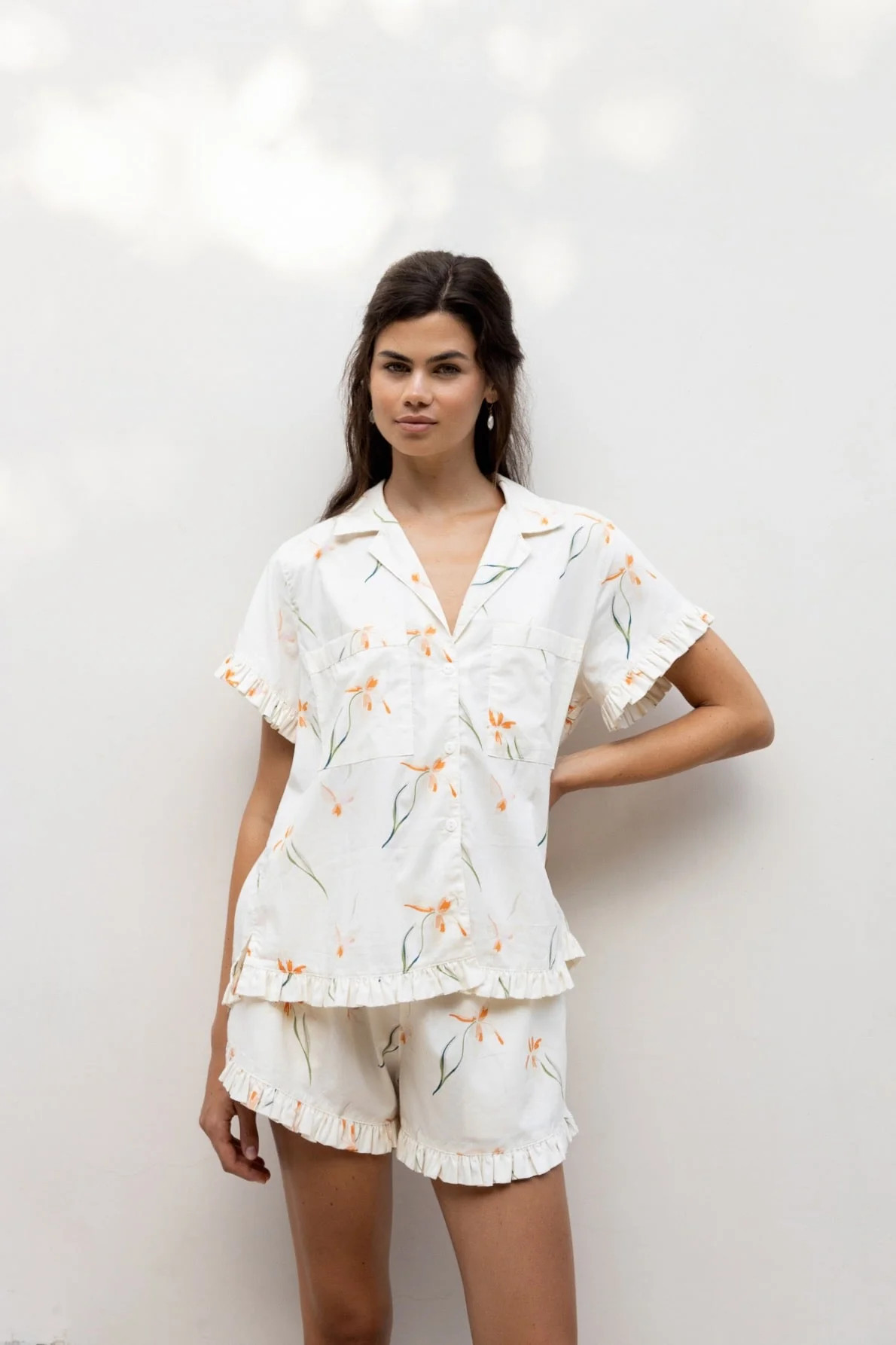 Felicity Frill Set - Cotton Modal - Lily | Piyama US