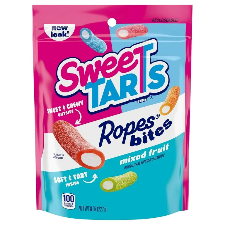 SweeTARTS Rope Bites Candy, MFF30 Mixed Fruit, 8 Ounce Resealable Bag | Walmart (US)