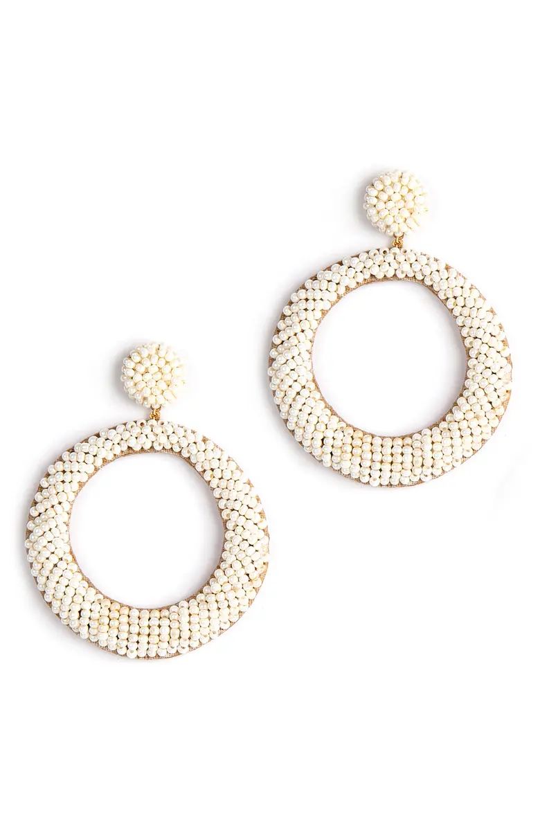 Deepa Gurnani Asta Beaded Hoop Drop Earrings | Nordstrom | Nordstrom