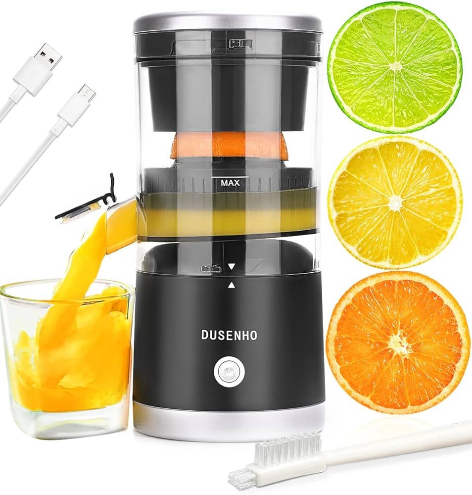 DUSENHO Citrus Juicer Machines Rechargeable - Portable Juicer with USB and Cleaning Brush for Ora... | Amazon (US)