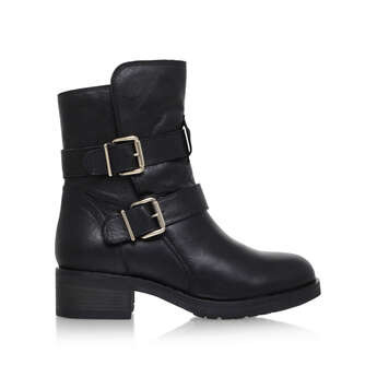Kurt Geiger London Richmond - Black Low Heel Biker Boots | Kurt Geiger (Global)