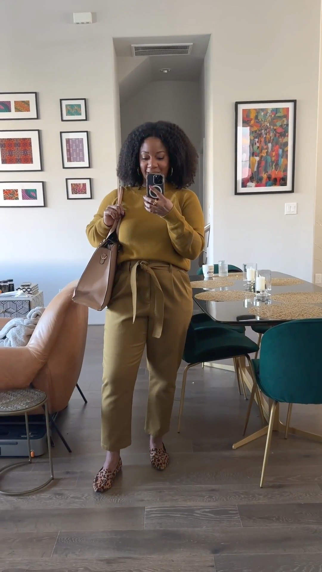 Love this olive monochrome look that I wore to work earlier this week. This is an older outfit, but I linked similar pieces to recreate the look, plus the exact laptop bag and jewelry I’m wearing. Easy, comfortable, and office-appropriate with sleeves.

Olive with outfit / paper bag pants outfit / work outfit with sleeves / neutral workwear / business casual outfit / office outfit ideas / midsize work outfit / fall work outfit / monochrome neutral outfit / sweater work outfit / tailored pants outfit / leopard flats work look / professional outfit with sleeves

#LTKWorkwear #LTKootd #LTKMidsize