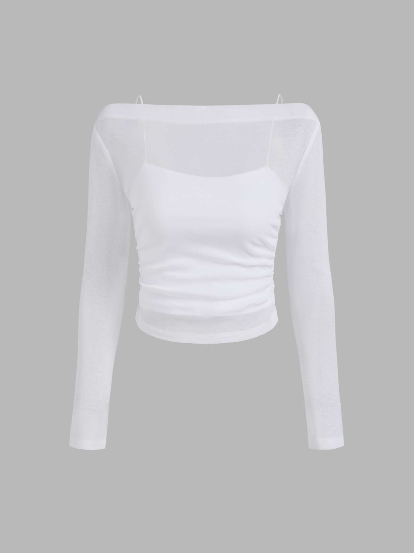 Boat Neck Long Sleeve Two-piece Top | Cider