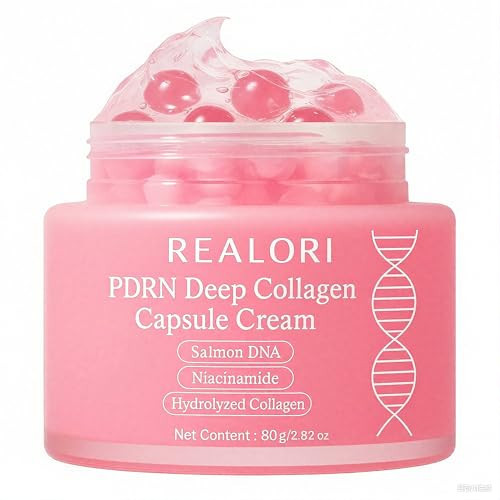 realori PDRN Capsule Cream with Vitamin C & Collagen – Korean Boba Moisturizer for Face, Pink Jelly Cream for Deep Hydration, Skin Repair, and Glow – Korean Skincare Gel for All Skin Types | Amazon (US)