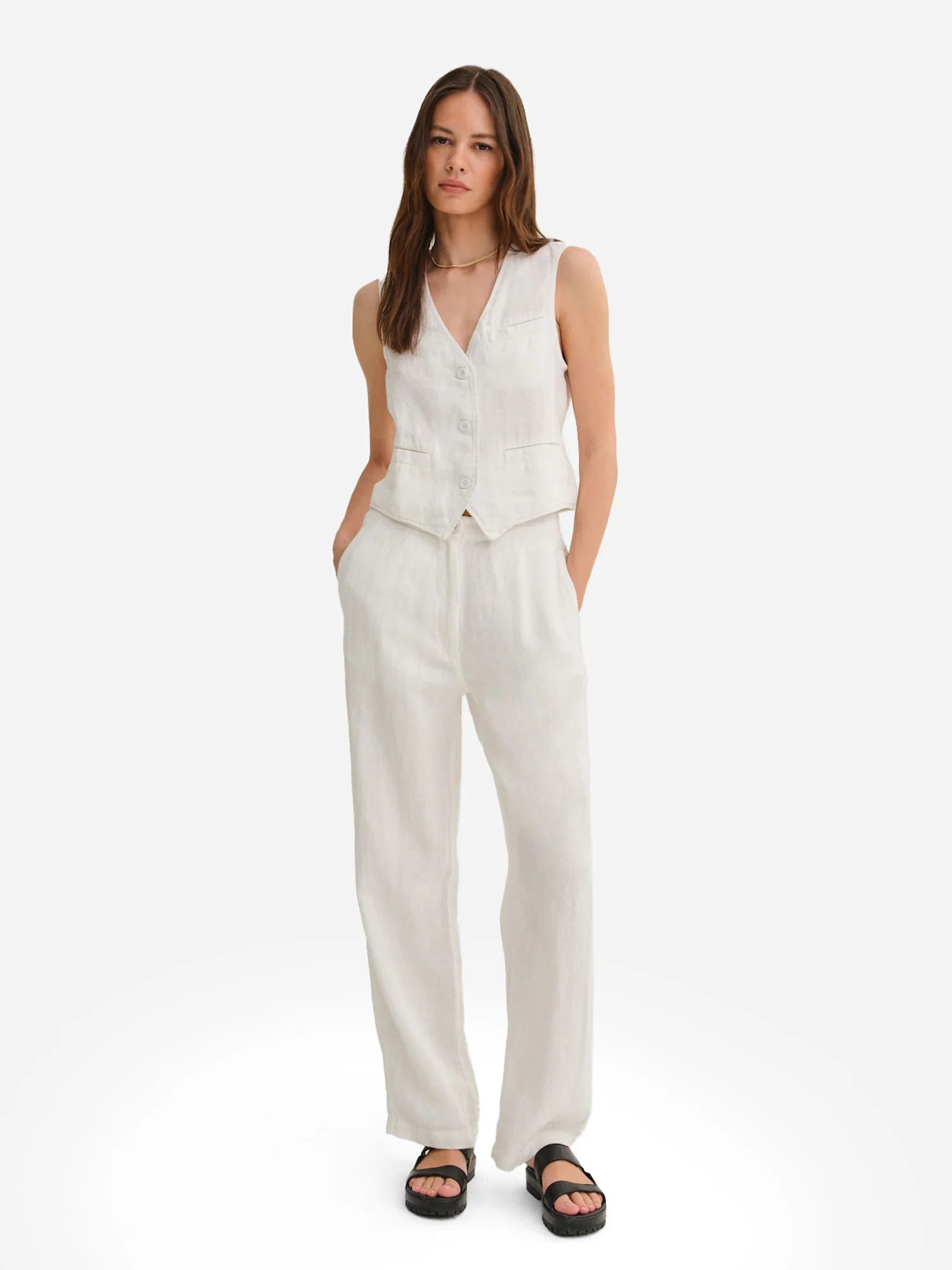 Organic Linen Tailored Pant | MATE The Label