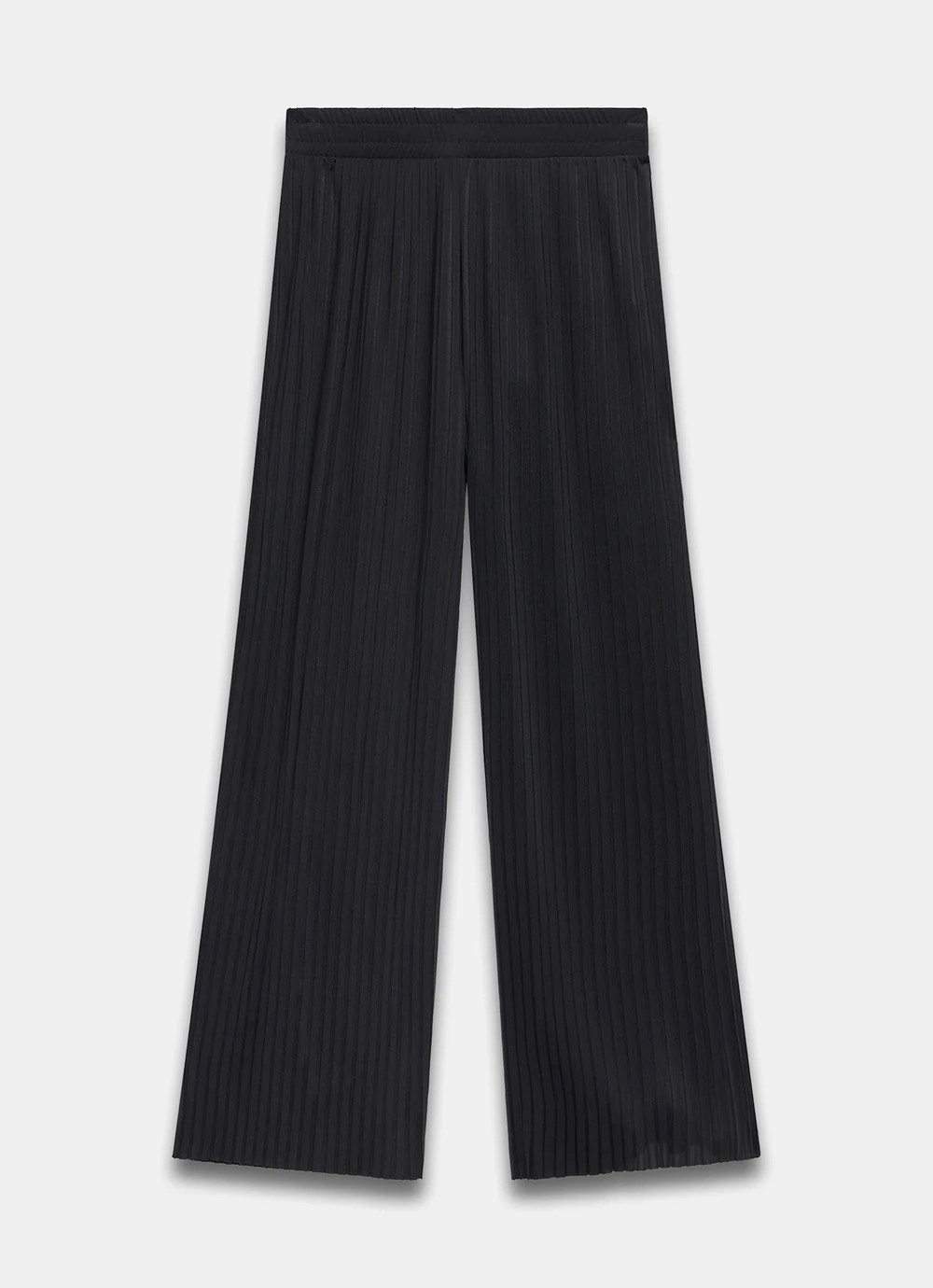 Black Plisse Wide Leg Trousers | Mint Velvet