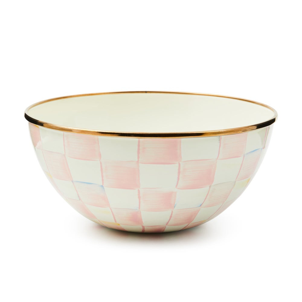 Rosy Check Enamel Everyday Bowl | MacKenzie-Childs