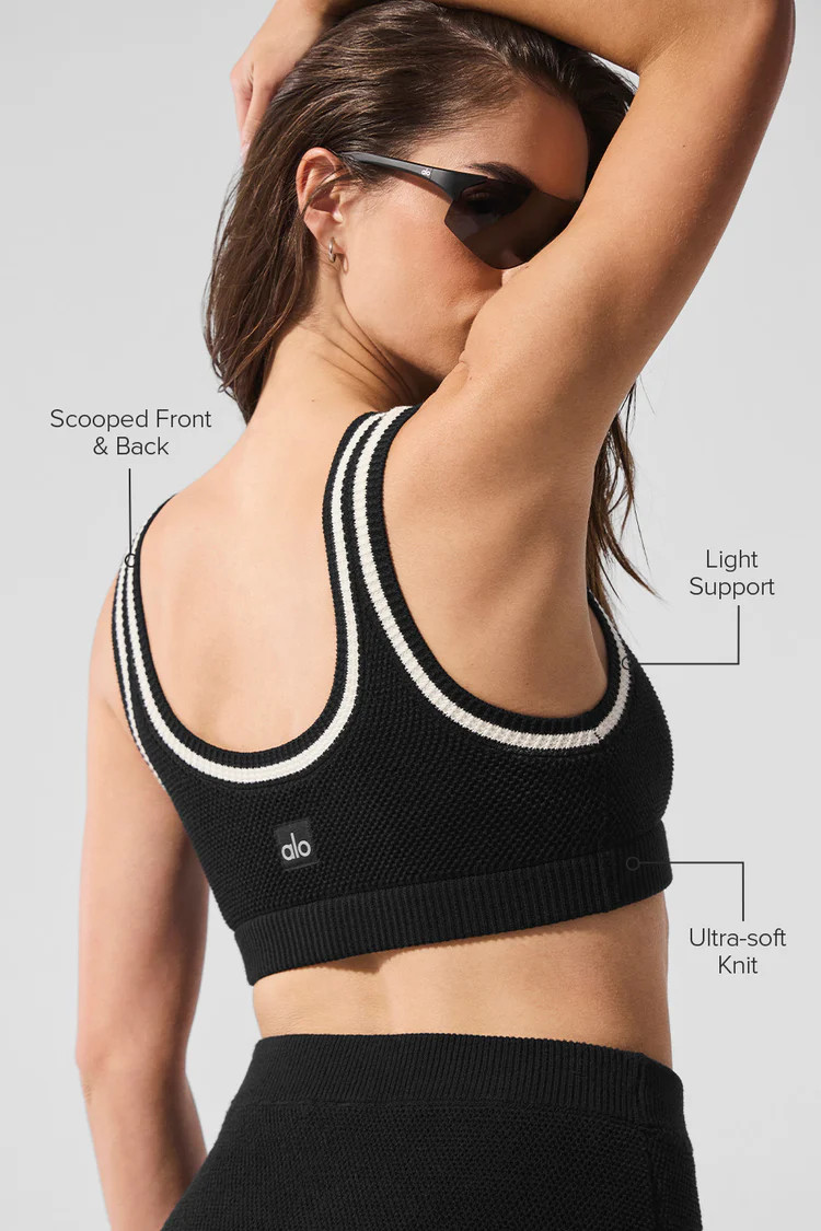 Tennis Club Sweater Knit Bra | Alo Yoga (US)