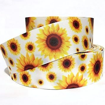Grosgrain Ribbon 7/8" Sunflowers Flowers S1F - Spring - Summer - Printed Per Yard | Amazon (US)