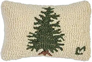 Artist-Designed Little Tree Hand-Hooked Wool Decorative Petite Throw Pillow - Christmas Pillow fo... | Amazon (US)