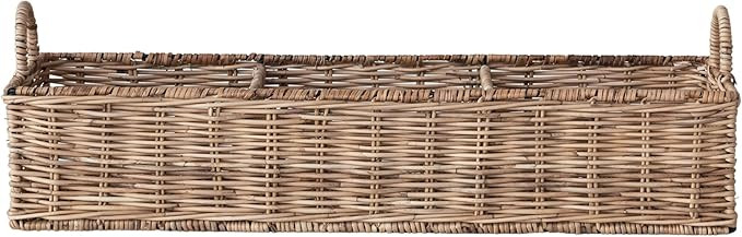 Creative Co-Op Rattan Hand-Woven Sectioned Basket, Natural | Amazon (US)
