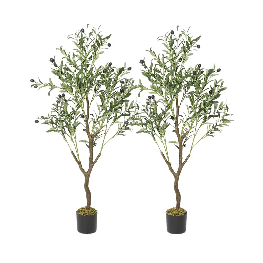2pack Artificial Olive Tree,Fake Potted Olive Silk Tree Large Faux Olive Branches and Fruits Arti... | Walmart (US)
