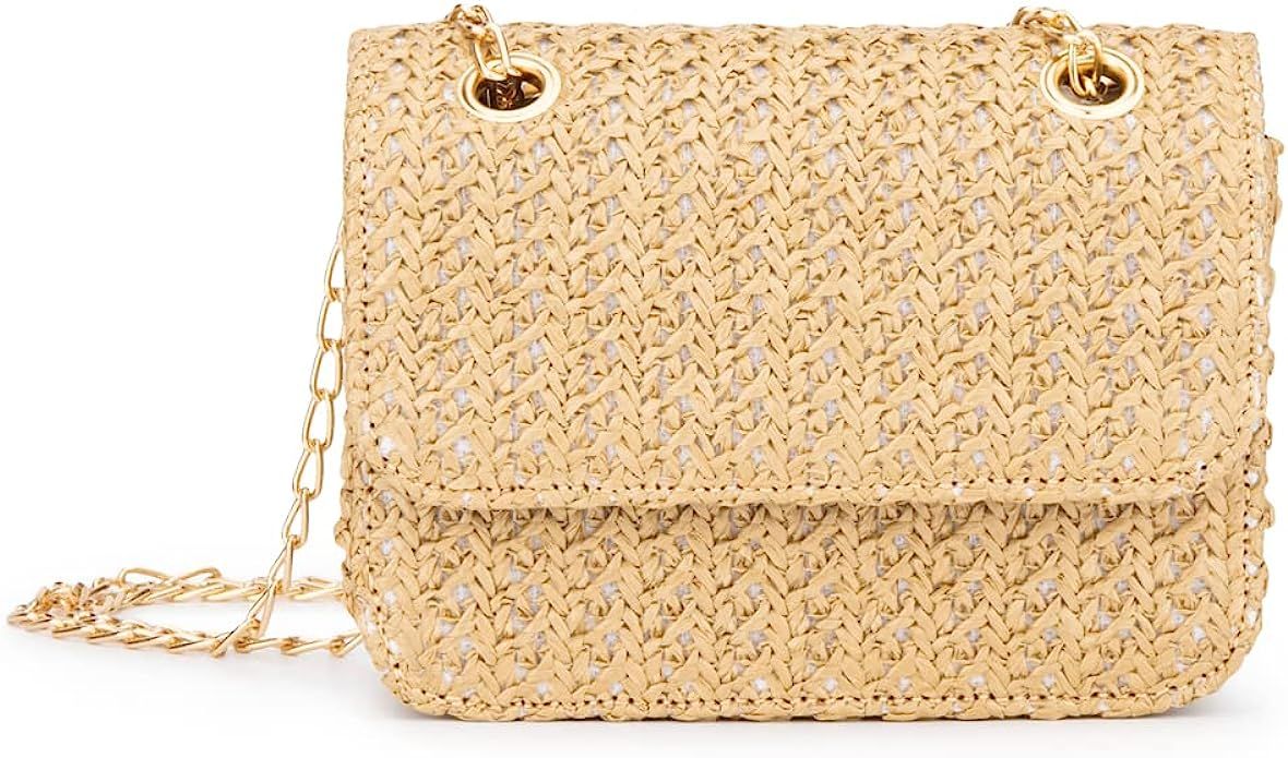 Olivia Miller Women's Fashion Mini Theodore Natural Straw Mini Crossbody Bag w Convertible Strap ... | Amazon (US)