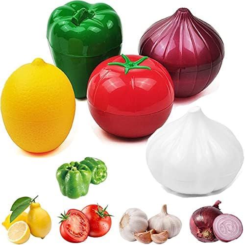 5Pieces Fruit and Vegetable Storage Containers Reusable SiliconeRefrigerator Box Storage Bowls Sa... | Amazon (US)