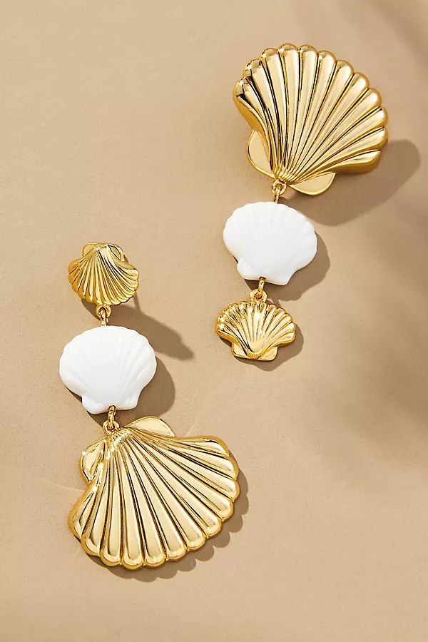 Bari Triple Shell Drop Earrings | Anthropologie (US)